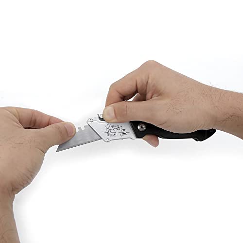 Hyper Tough FOLDING LOCK-BACK UTILITY KNIFE Quick-Change Blade DURABLE HANDLE