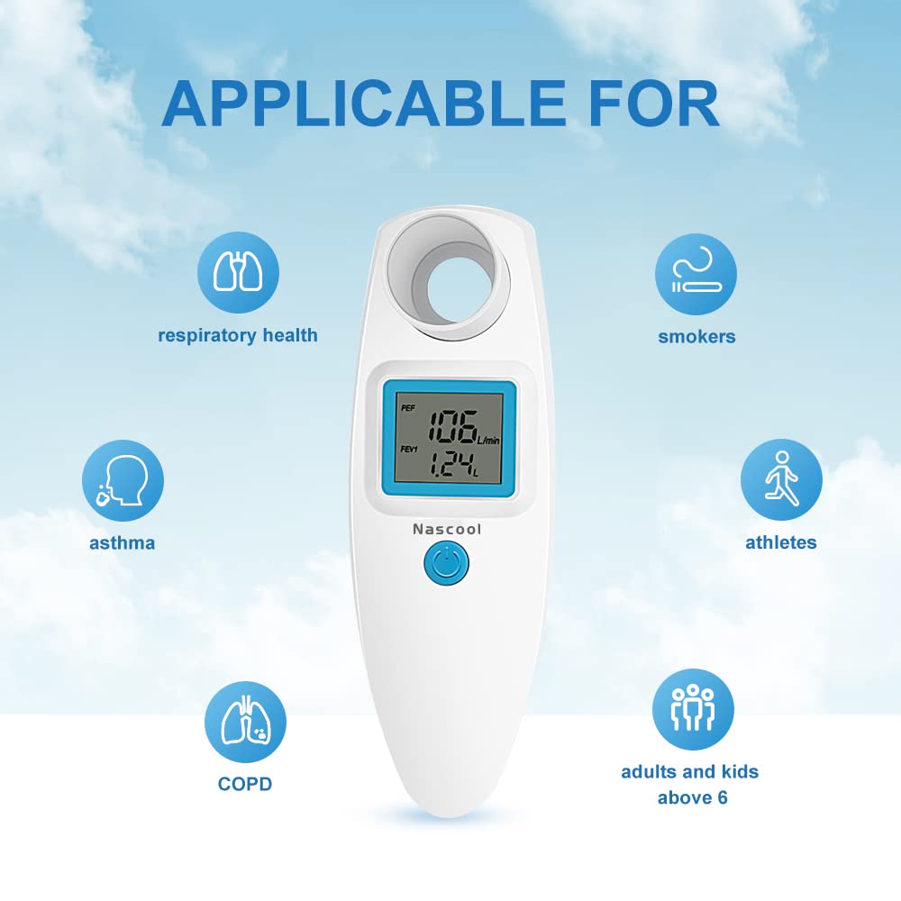 Digital Peak Flow Meter,Home Medical with Tracking Software-Accurate&Reliable Spirometer for Asthma COPD Adult Kids