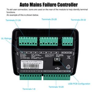 DSE4520 Generator Auto Mains Failure Control Module, Generator Monitor, Direct Deep Sea Repacement