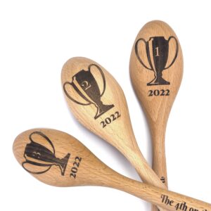 chili cook off trophy, wooden engraved cooking spoon, personalized cooking competition award personalized, chili champion prize, first place cooking spoon (round spoon)