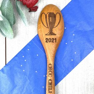 Chili Cook Off Trophy, Wooden Engraved Cooking Spoon, Personalized Cooking Competition Award Personalized, Chili Champion Prize, First Place Cooking Spoon (Round Spoon)