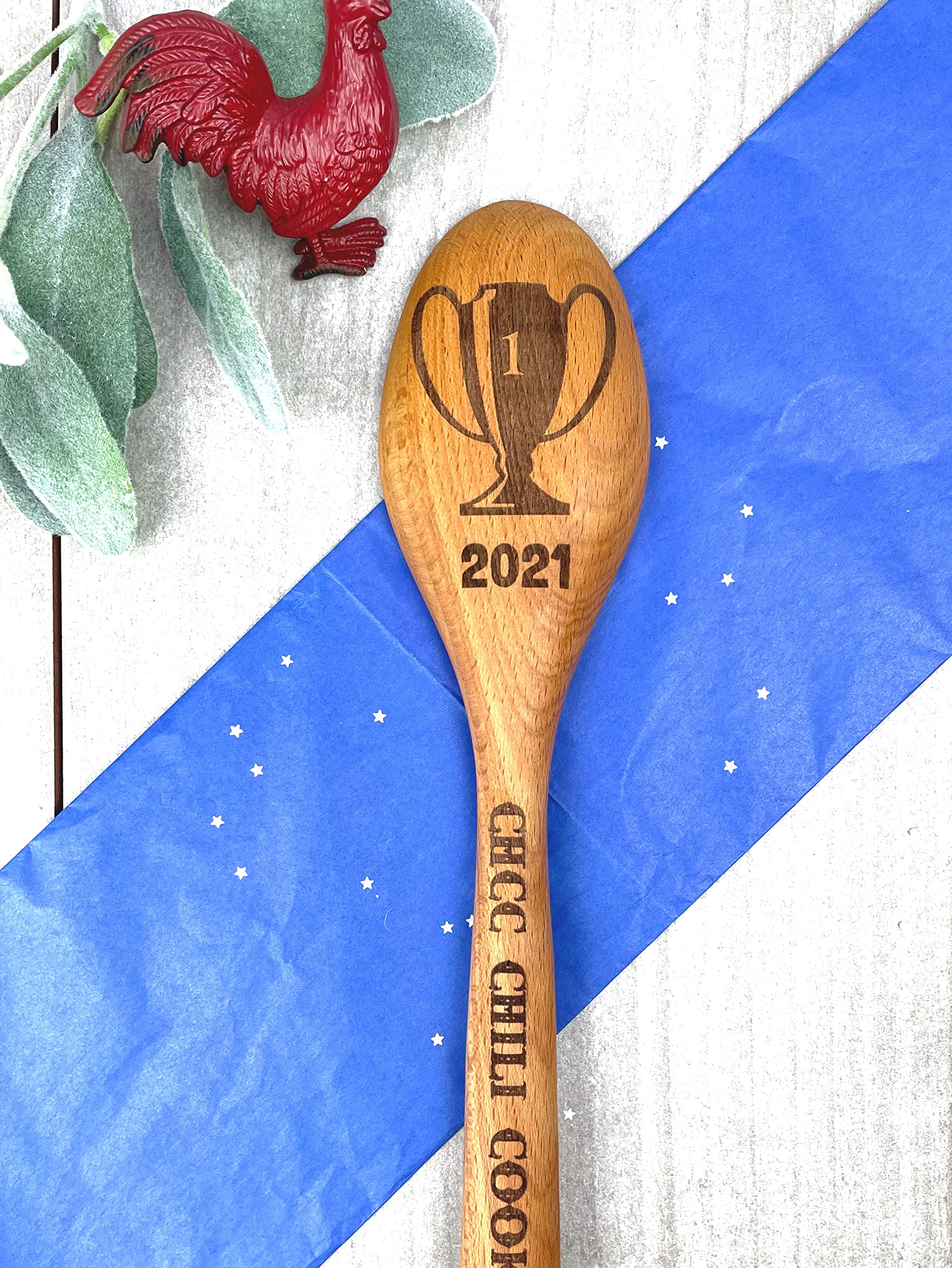 Chili Cook Off Trophy, Wooden Engraved Cooking Spoon, Personalized Cooking Competition Award Personalized, Chili Champion Prize, First Place Cooking Spoon (Round Spoon)