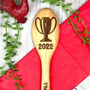 Chili Cook Off Trophy, Wooden Engraved Cooking Spoon, Personalized Cooking Competition Award Personalized, Chili Champion Prize, First Place Cooking Spoon (Round Spoon)