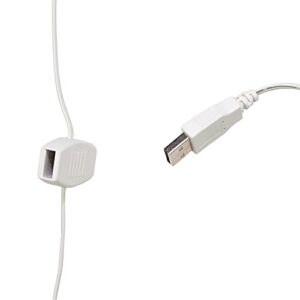 USB White Wire Extension Cord with 12 Power Outlets