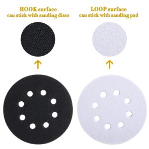 10 Pcs Soft Density Interface Pads 5 Inch 8 Holes Hook and Loop Sponge Cushion Buffer Backing Pad Foam Sanding Interface Pads for Orbital Sander Automotive Woodworking Polishing