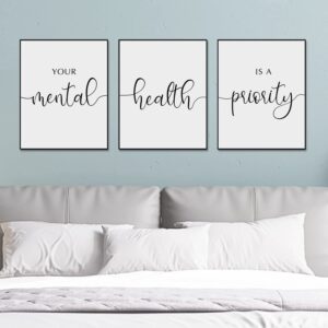 Your Mental Health Is A Priority Home Wall Decor Therapy Room Decor Therapist Office Wall Art Mental Health Art Self Care Therapy Wall Art UNFRAMED (11x14 inch)