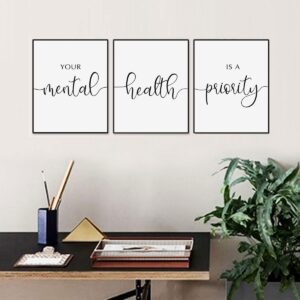 Your Mental Health Is A Priority Home Wall Decor Therapy Room Decor Therapist Office Wall Art Mental Health Art Self Care Therapy Wall Art UNFRAMED (11x14 inch)