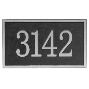 handcrafted address plaque - house sign number wall plaque (11" x 6.3") personalized house sign for house, apartment, office, 911 visibility signage, any font (silver)