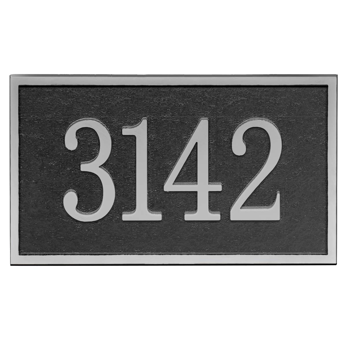 Handcrafted Address Plaque - House Sign Number Wall Plaque (11" x 6.3") Personalized House Sign for House, Apartment, Office, 911 Visibility Signage, Any Font (Silver)