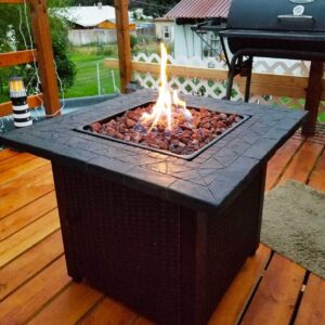 GASPRO 10 Pound Lava Rocks and 10 Piece Small Size Ceramic Fireplace Logs for All Types Fireplace and Fire Pit