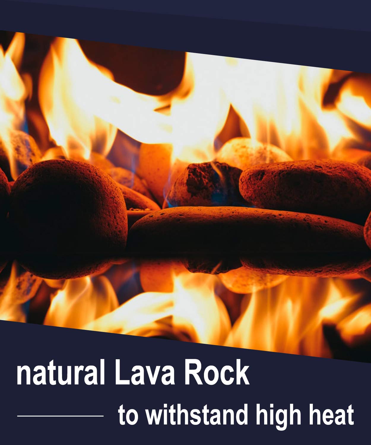 GASPRO 10 Pound Lava Rocks and 10-Piece Ceramic Logs for Gas Fireplace, Fire Pit