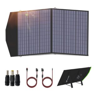 allpowers 100w solar panel, foldable solar charger with mc-4 ports portable solar panel for solar generators power station camping rv 100 watt solar panel foldable