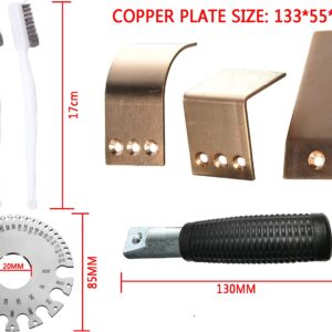 Copper Spoon Welder Tools MIG Welding Accessories Copper Plate Welding Tools Welding Supplies And Accessories And Tools with 3 Plate Set, Flat/Curved/Angle Copper Paddle Backer