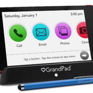 GrandPad Senior Tablet with Phone Capabilities, 4G LTE, Wireless Charger, Stylus, - 1 Month Premium Service Plan Included, Purchase a Plan at Activation