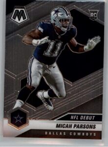 2021 panini mosaic #257 micah parsons dallas cowboys rookie debut official nfl football trading card in raw (nm or better) condition