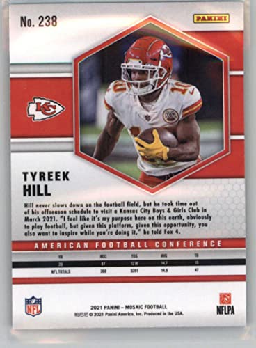 2021 Panini Mosaic #238 Tyreek Hill Kansas City Chiefs AFC Official NFL Football Trading Card in Raw (NM or Better) Condition