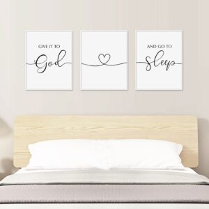 Give It To God And Go To Sleep Sign, Above Bed Wall Decor, Master Bedroom Signs, Bedroom Wall Art, Inspirational Decor, Signs Above Bed, Bedroom Decor, Unframed (11x14 inch)