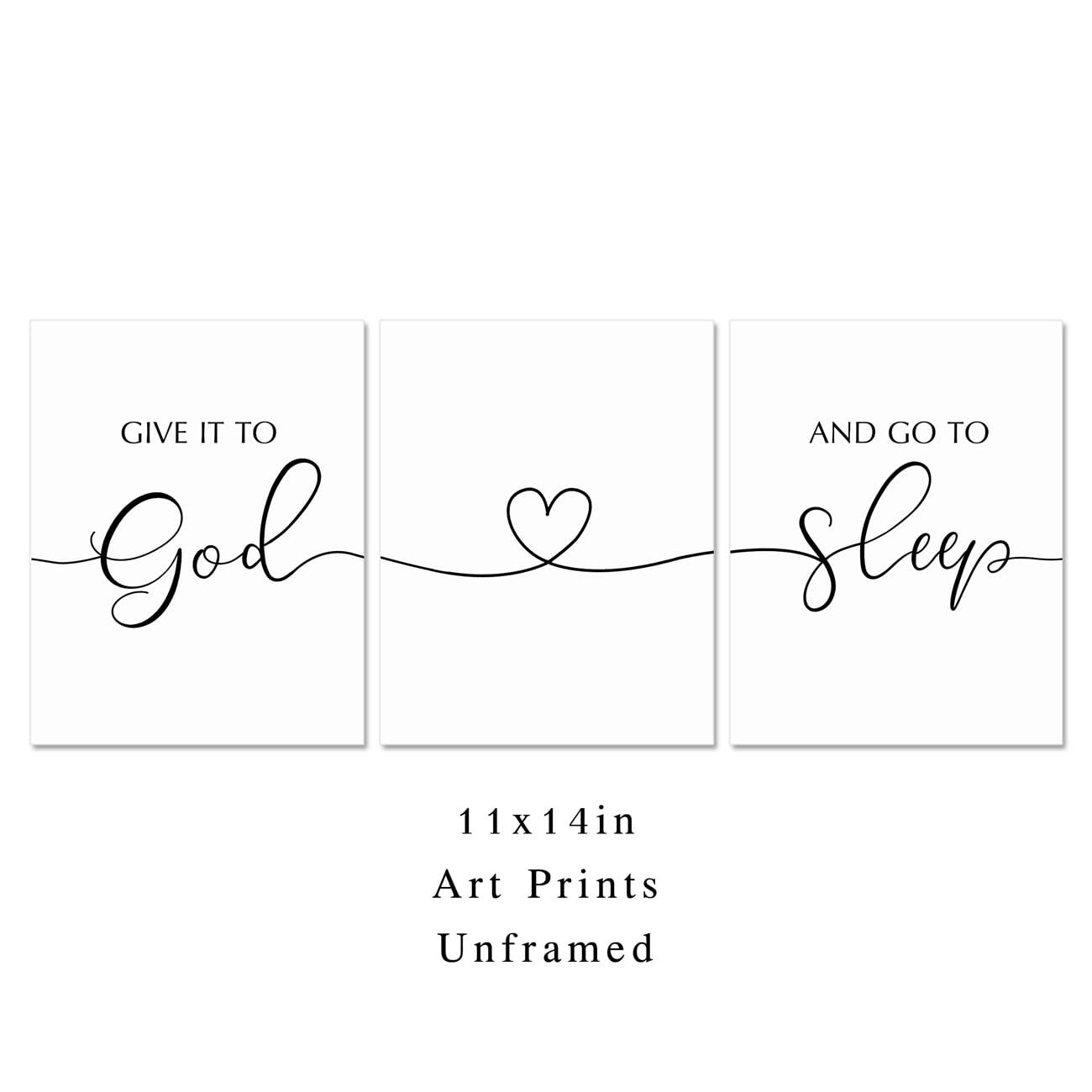 Give It To God And Go To Sleep Sign, Above Bed Wall Decor, Master Bedroom Signs, Bedroom Wall Art, Inspirational Decor, Signs Above Bed, Bedroom Decor, Unframed (11x14 inch)