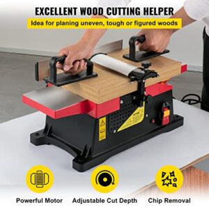 VEVOR Woodworking Benchtop Jointers 6inch with 1650W Motor,Heavy Duty Benchtop Planer Precise Cutterhead 2000rpm,2 Push Blocks Fence Depth Scale,Large Aluminum Work Table for Woodworking