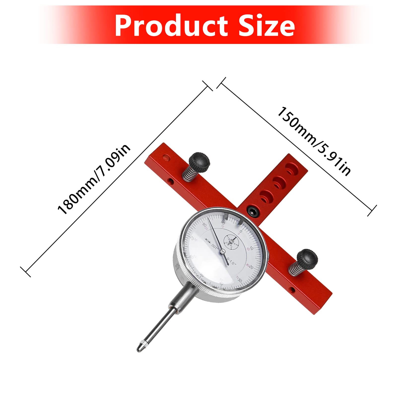 Adjustable Anodized Aluminum Dial Indicator Gauge for Table Saw, Machinery/Tool Alignment System Alignment and Calibration Aligning Calibrating Work Shop Machinery