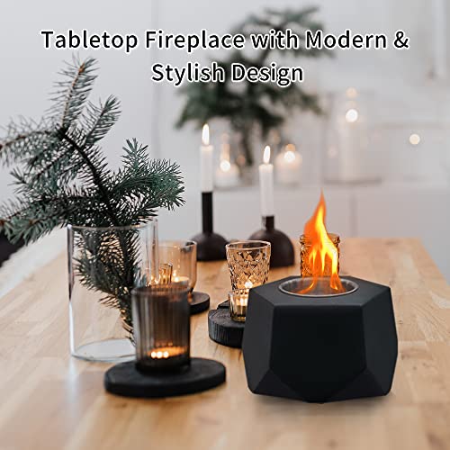 OUHOU Tabletop Fire Pit, Tabletop Fireplaces, Mini Personal Fireplace Bowl, Portable Table Fire Pit, Indoor Outdoor Mini Fire Pit Rubbing Alcohol Fireplace