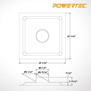 POWERTEC 70132V 14" Table Saw Dust Hood, 1 PK