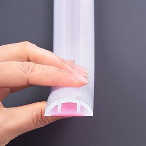 bathroom foldable block water stopper sealing strip shower threshold dam self-adhesive silicone shower barrier (39 inch-transparent)