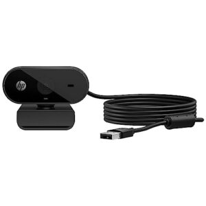 hp 320 fhd webcam - usb-a computer camera with mic & privacy cover - for desktop, laptop, & chromebook - 1080p resolution w/wide fov - zoom & teams compatible - clip mount, tripod support, & swivel