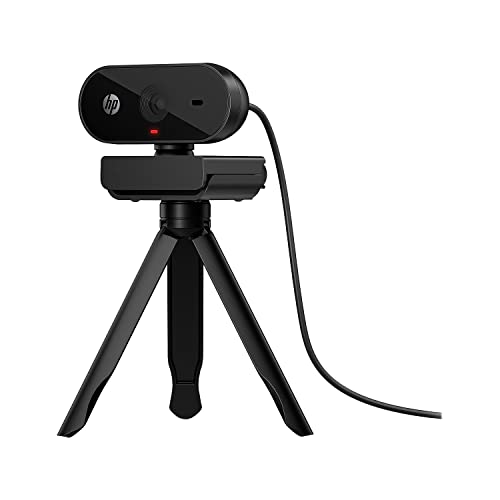 HP 320 FHD Webcam - USB-A Computer Camera with Mic & Privacy Cover - for Desktop, Laptop, & Chromebook - 1080p Resolution w/Wide FOV - Zoom & Teams Compatible - Clip Mount, Tripod Support, & Swivel