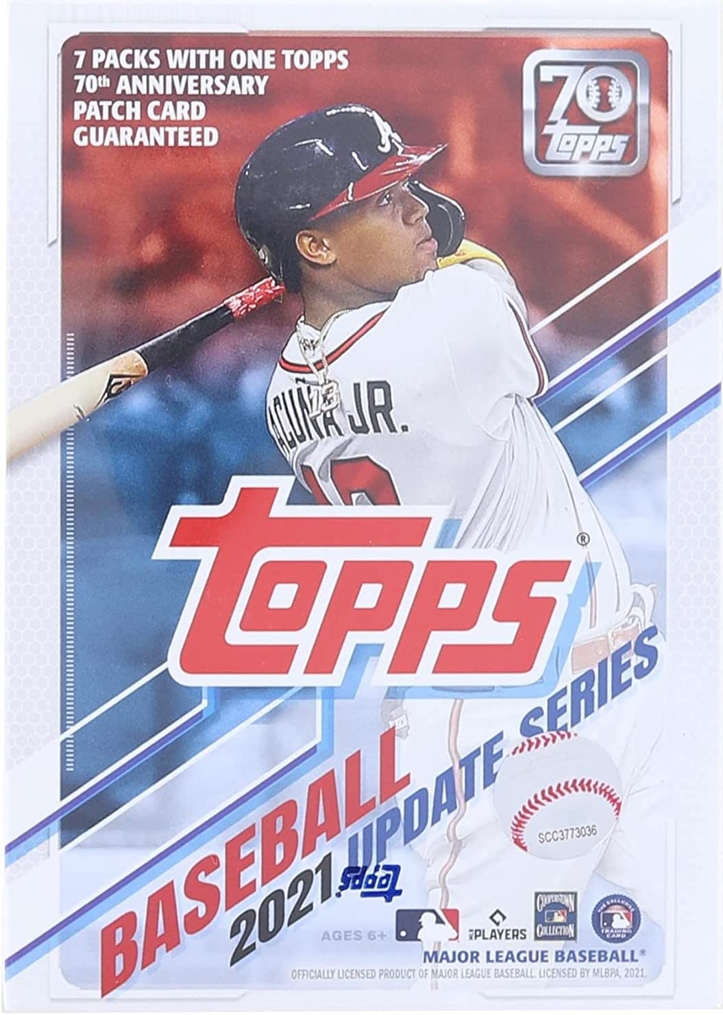 2021 Topps Traded and Update Series Baseball Unopened Blaster Box of Packs with 99 Cards including One EXCLUSIVE 70th Anniversary Patch and Possible Rookies Autographs and Jersey Cards