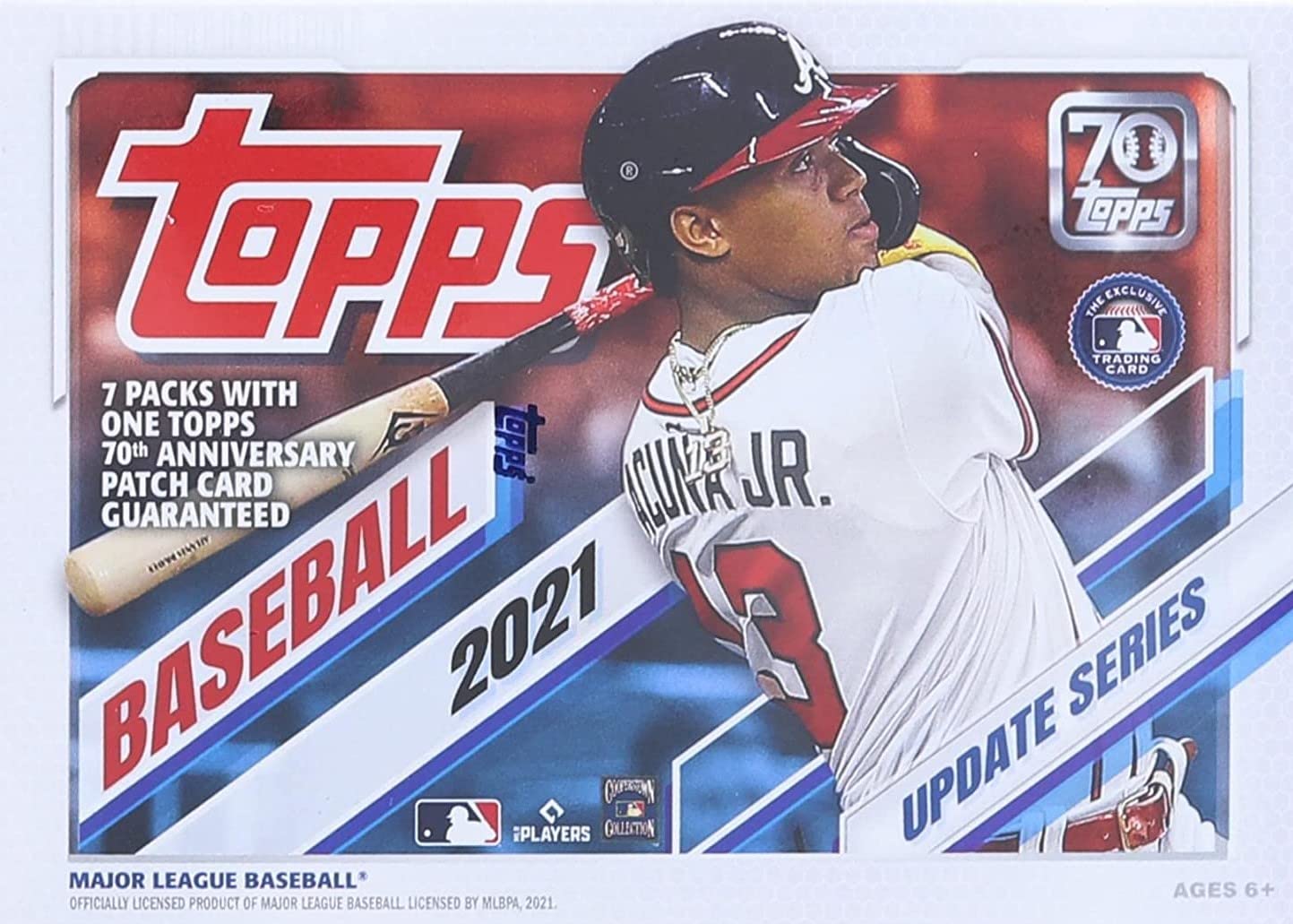 2021 Topps Traded and Update Series Baseball Unopened Blaster Box of Packs with 99 Cards including One EXCLUSIVE 70th Anniversary Patch and Possible Rookies Autographs and Jersey Cards