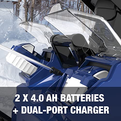 Snow Joe 24V-X2-SB18-TV1 24-Volt IONMAX Snow Blower Bundle (w/ 2 x 4.0-Ah Batteries, Dual Port Charger, Cover, Ice Dozer)