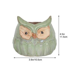 Happyyami Outdoor Decor Pots Ceramic Animal Owl Planter Novelty Flower Pots Small Desk Animal Statue Porcelain Plant Pot Bonsai Container for Home Office Tabletop Decorations Home Decor