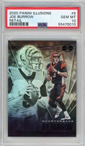 graded 2020 panini illusions joe burrow #5 retail rookie rc football card psa 10 gem mint