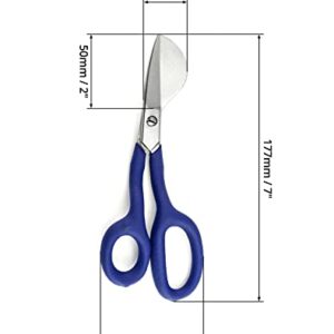 QWORK Duckbill Shears, 7 in Duckbill Applique Scissors, for Carpet Pile, Carpet Punch - Blue