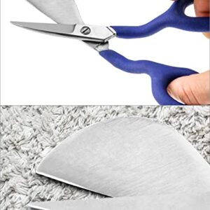 QWORK Duckbill Shears, 7 in Duckbill Applique Scissors, for Carpet Pile, Carpet Punch - Blue