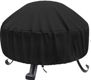 mbcover fire pit cover round for fire pit 22 inch – 34 inch, heavy duty 420d oxford fabric fire pit cover round