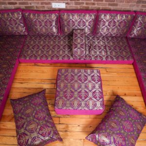 Premium U Shaped Arabic Sofa Set, Floor Cushions, Arabic Seating Floor Sofa, CNC Cutted Backrests, Moroccan Sofas, Arabic Majlis (U Sofa Only)