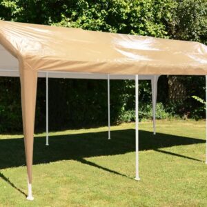 Carport Canopy 10x20 Heavy Duty Car Canopy with Removable Sidewalls Portable Carport Garage Tent Boat Shelter Market Stall, with 4 Windows Yellow