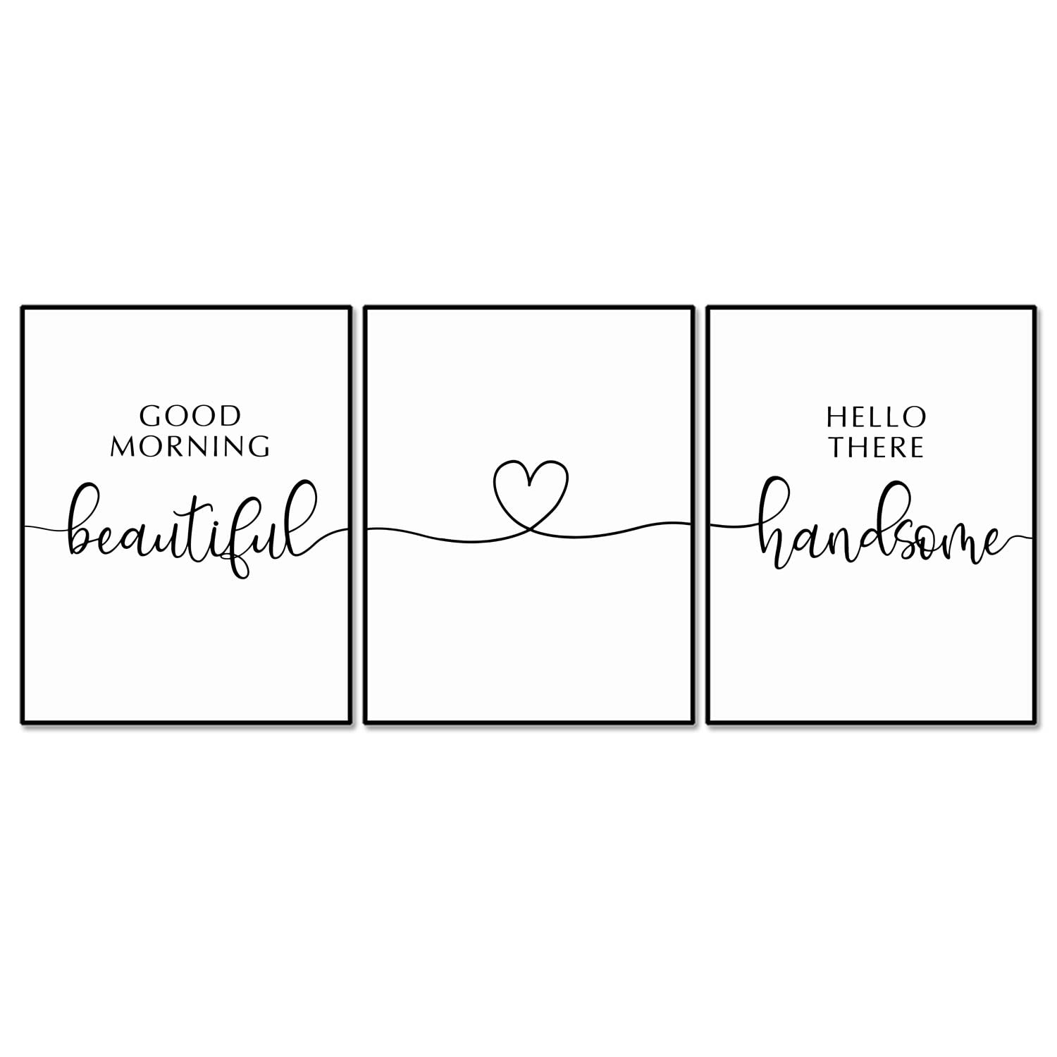 Good Morning Beautiful, Hello There Handsome Prints, Bedroom Prints, Couple Prints, Bedroom Decor, Bedroom Wall Art, Home Decor Art Prints, Bedroom Sign, Unframed (11x14 inch)