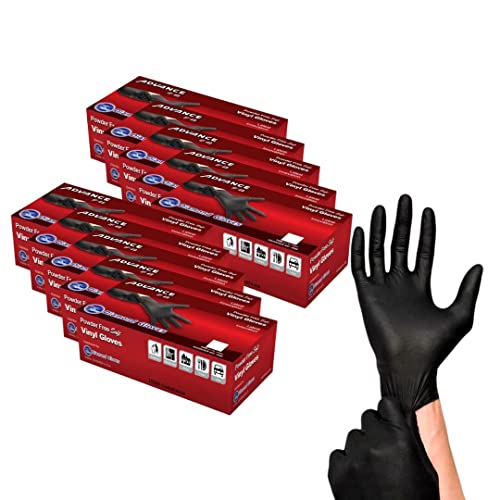 Soft Disposable Black Vinyl Gloves - 100 Pack 3 Mil Powder Free Black Disposable Gloves - Cooking Gloves Disposable Food Safe – Gloves for Cooking, Latex Free (Medium - Pack of 100)