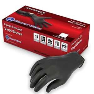 Soft Disposable Black Vinyl Gloves - 100 Pack 3 Mil Powder Free Black Disposable Gloves - Cooking Gloves Disposable Food Safe – Gloves for Cooking, Latex Free (Medium - Pack of 100)