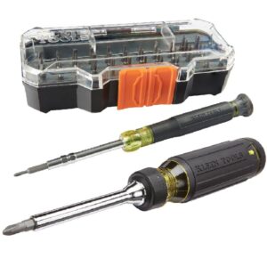 klein tools 80066 precision driver kit with multi-bit screwdriver and all-in-one repair tool kit with 39 bits for apple products, 2-piece