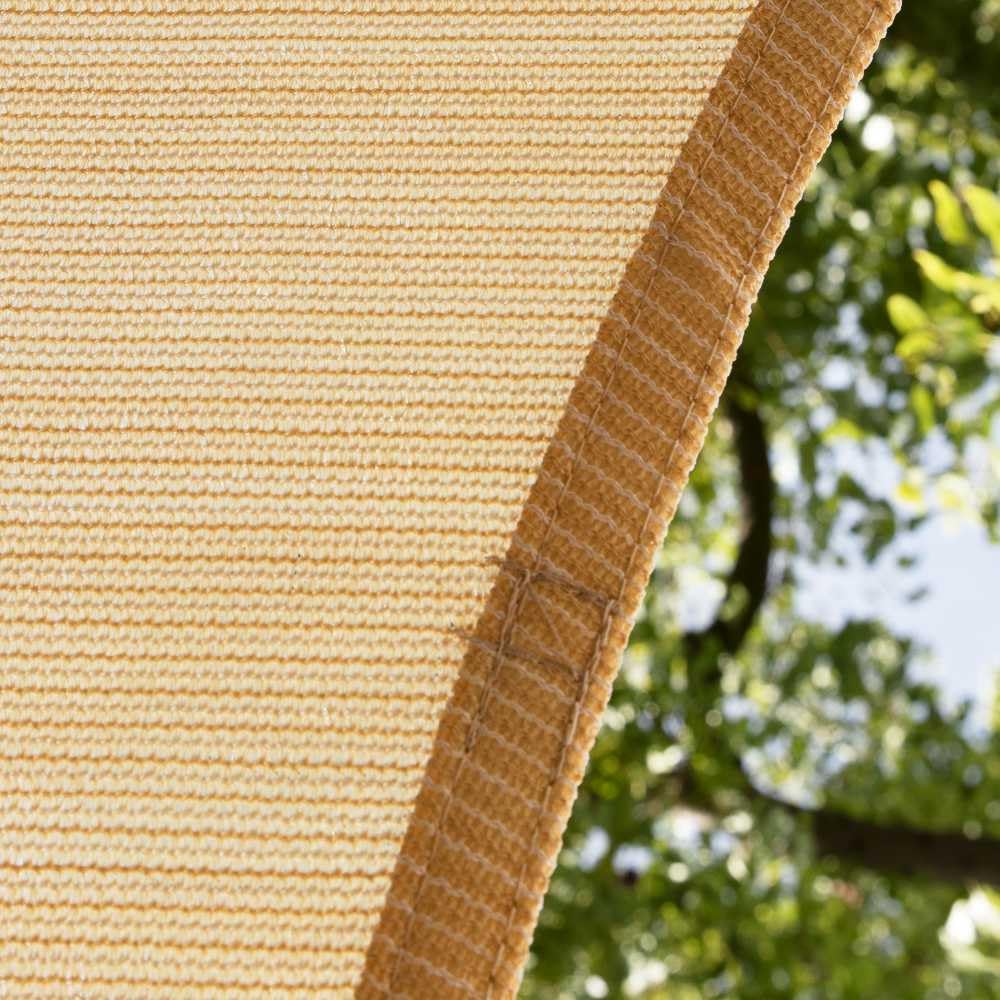 Amgo 24' x 24' x 33.9' Beige Right Triangle Sun Shade Sail Canopy Awning Fabric Cloth - UV Blockage, Water & Air Permeable, Heavy Duty Commercial Grade, Outdoor Patio Garden (We Make Custom Size)