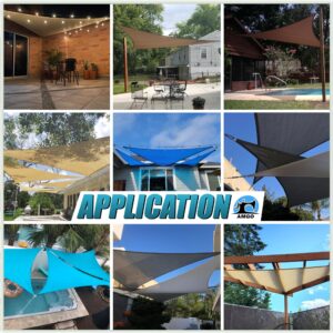 Amgo 24' x 24' x 33.9' Beige Right Triangle Sun Shade Sail Canopy Awning Fabric Cloth - UV Blockage, Water & Air Permeable, Heavy Duty Commercial Grade, Outdoor Patio Garden (We Make Custom Size)