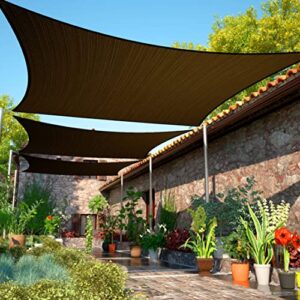 shademart 8' x 14' brown rectangle sun shade sail upf50 canopy fabric cloth screen smtapr0814, water and air permeable & uv resistant, heavy duty, carport patio outdoor - (we customize size)