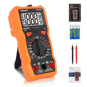 takamine digital multimeter with ohm tester and volt amp test meter,dc ac digital voltmeter,ncv function, lighting, bracket and magnetic suction function,measures voltage current resistance diodes