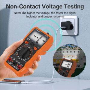 Takamine Digital Multimeter with Ohm Tester and Volt Amp Test Meter,DC AC Digital Voltmeter,NCV Function, Lighting, Bracket and Magnetic Suction Function,Measures Voltage Current Resistance Diodes