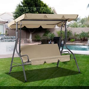 BPS 3-Person Patio Porch Swing Chair with Adjustable Backrest and Canopy - Outdoor Swing Perfect for Patio, Garden, Poolside, and Balcony Relaxation