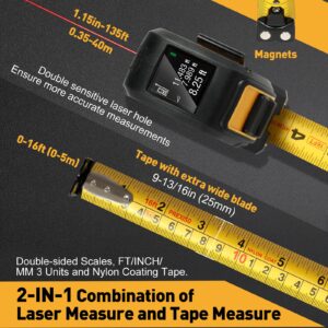 PREXISO 215Ft Laser Measure with Entension for Diagonal Measuring & PREXISO 2-in-1 Digital Laser Tape Measure, 135Ft Rechargeable Laser Distance Meter